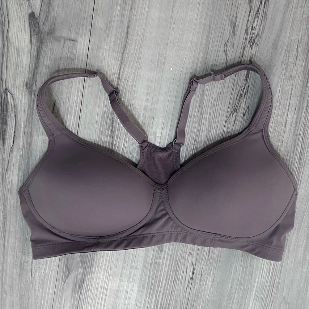 Joe‎ Fresh Racerback Bra Size M Gray Wireless Adj Hooks Soft Activewear Athletic